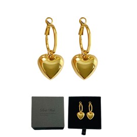 GoldenPlayer Earrings for Women, Hypoallergenic Earrings, Earrings with 925 Silver Needle, Hoop Earrings with Earring Box, Copper, No Gemstone