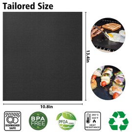 SIUDANGKA Non-Stick Oven Liners for Bottom of Oven, 4PCS Oven Liner Mat Reusable Compatible with Breville Smart Oven Pro BOV845BSS, 13.4 x 10.8 Inch Heat Resistant Baking Mat for Air Fryer Accessories