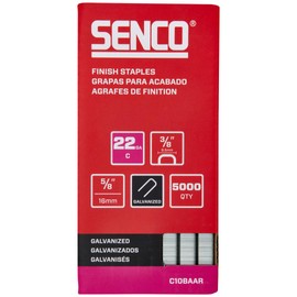 SENCO C10BAAR 5/8" 22 Gauge 3/8" Crown Collated Finish Staples, Galvanized Finish 5,000 Count Pack