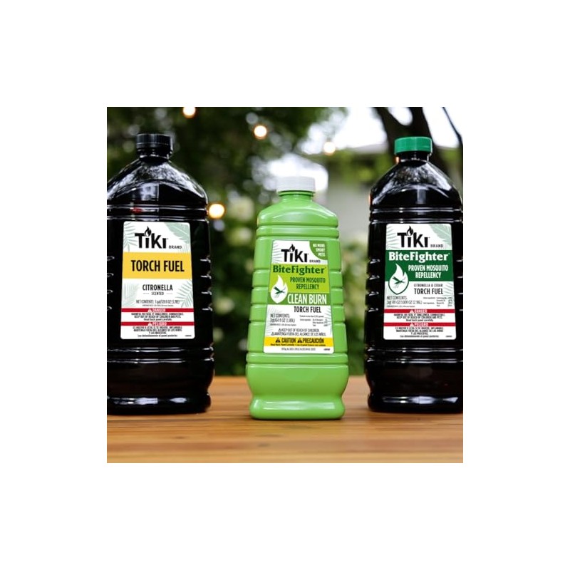 TIKI Citronella Torch Fuel – 3/4 Gallon (100 oz.) 2-Pack,