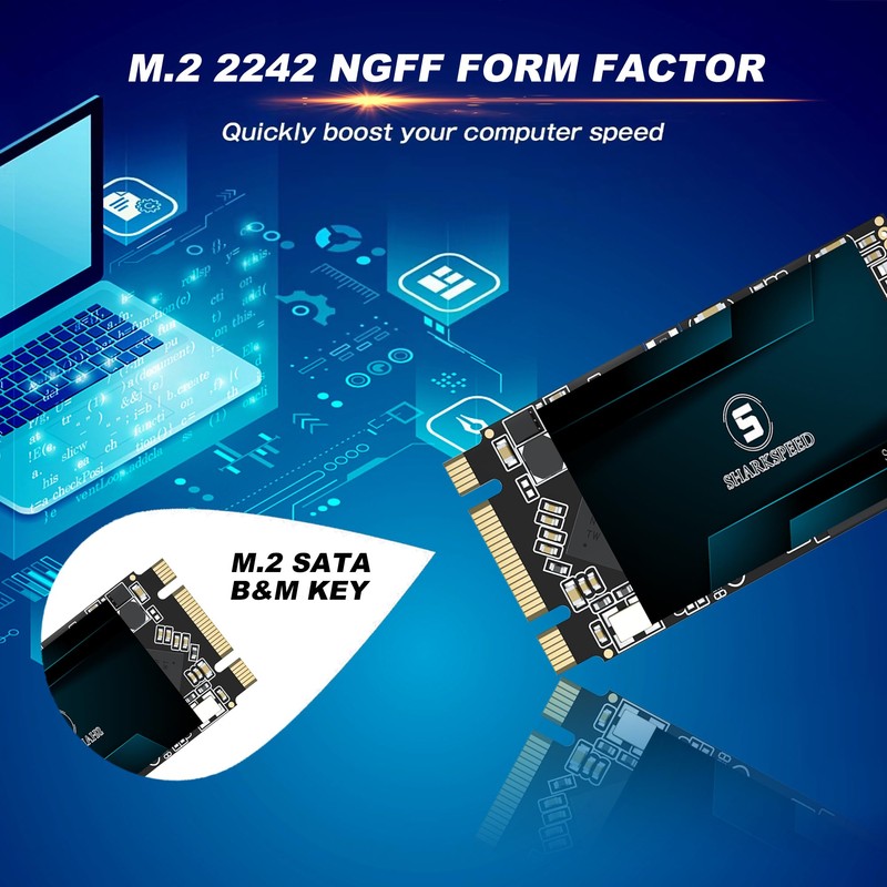 SHARKSPEED SSD 256GB M.2 2242 NGFF 42mm B+M Key SATA