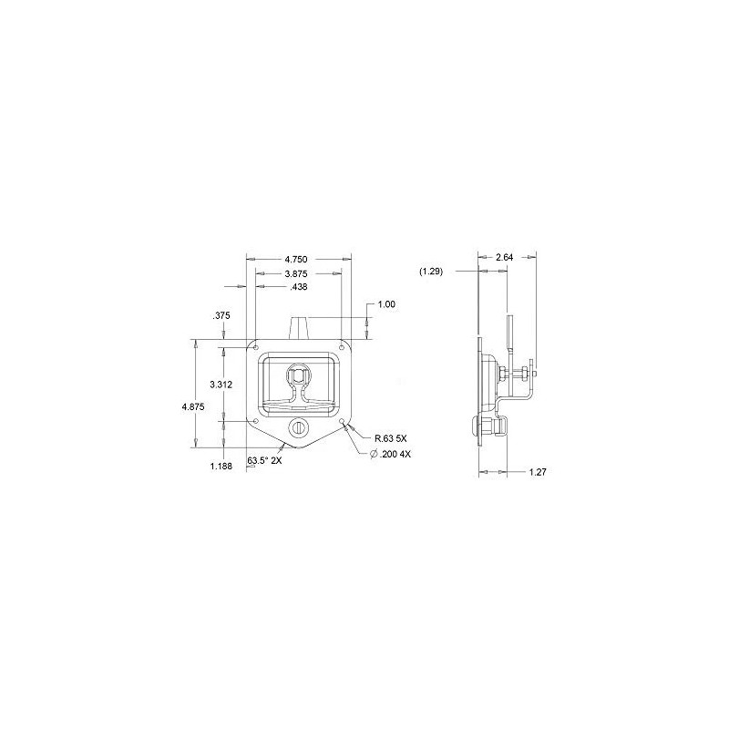 Buyers Products Company Silver Universal Fit Stainless Steel Lock Latch