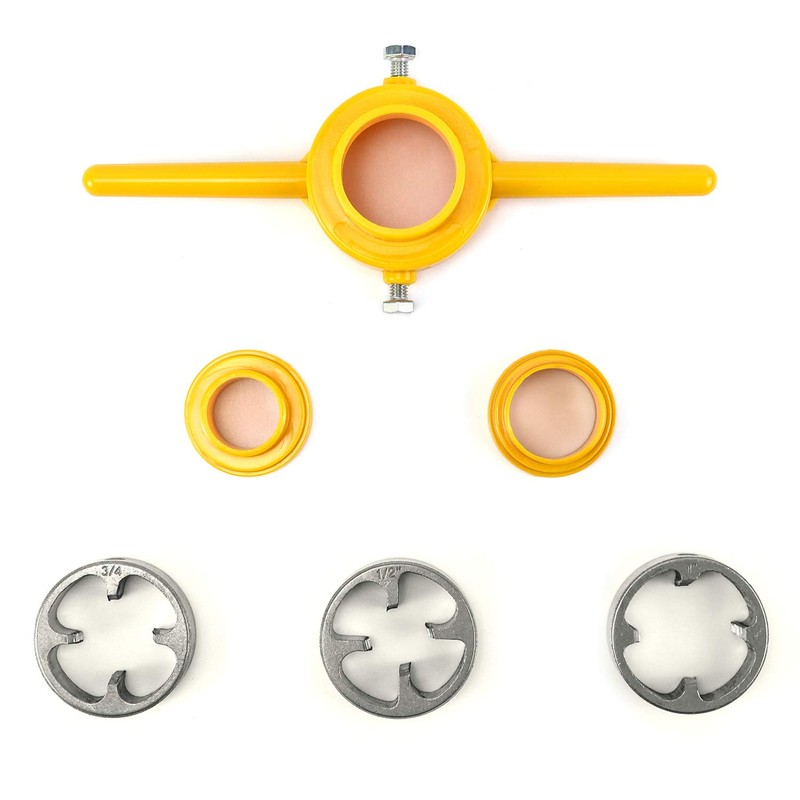 QWORK NPT Die Set, 6Pcs PVC Thread Maker Tool,Pipe Round