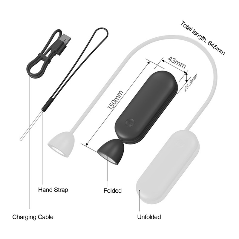 Folding Neck Lamp LED Reading Light Reading Flashlight Repair Study