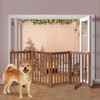 LZRS Solid Hardwood Freestanding Pet Gate,Wooden Dog Gates for Doorways,Nature
