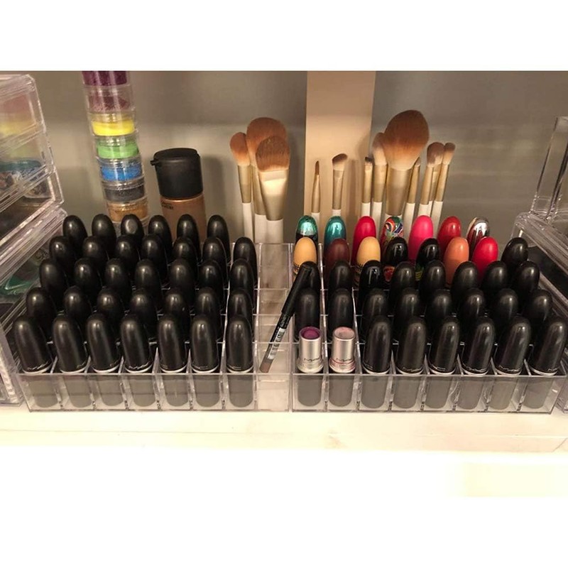 LznYi Lipstick Holder, 40 Slots Acrylic Lipstick Holder Organizer Case