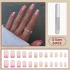 24pcs Cute Rainbow False Nails - Short Square Stick-on with