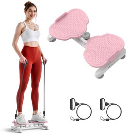 MERACH Waist Twist Machine Slim Waist and Toned Abs Waist Twister Can Stand with Feet Apart Double Non-slip No Noise Use Exercise Equipment Abdominal Roller Workout:_Blue&White