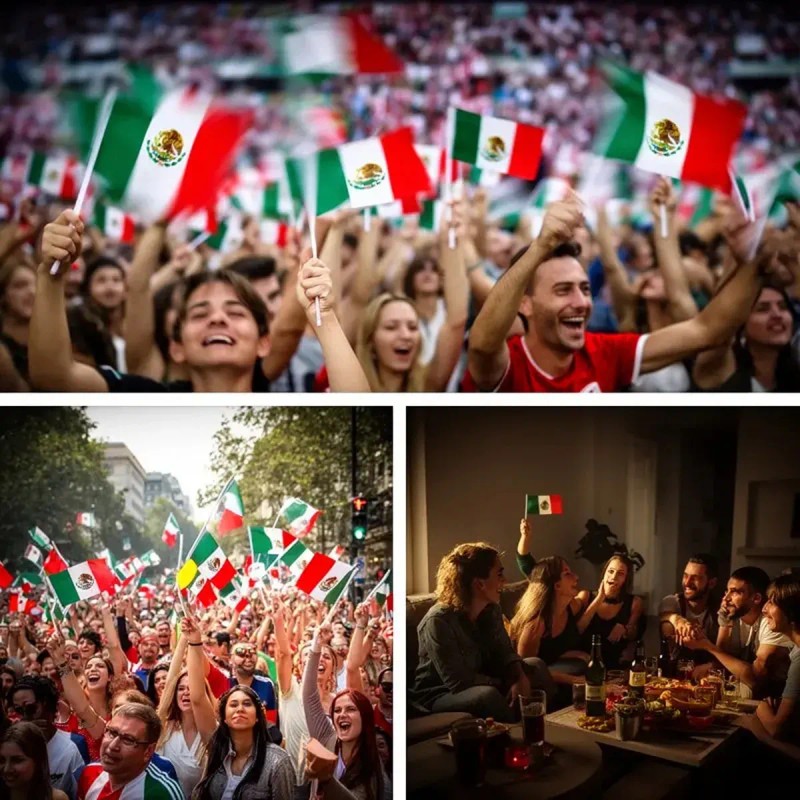 Kit Fútbol México Banderas Silbatos Pulseras Y Stickers