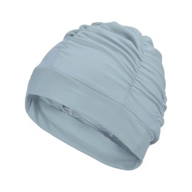 YELARXI Fabric Swim Cap Polyester Swimming Hat Elastic Swimming Cap, Fit for Women and Men Adult Long Hair (Gray)