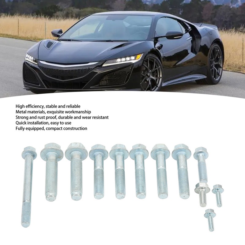 12PCS Transmission Bolt Kit Complete Metal Replacement for Acura B16