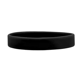 WristCo 1/2" Silicone Rubber Wristbands Black 12 Count