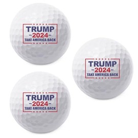 TeesAndTankYou Trump 2024 Take America Back Golf Ball - Novelty Gift for Men Golfers and Dad (Pack of 3)