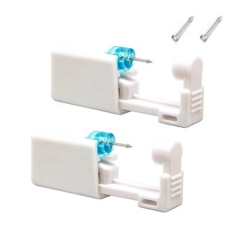 SIEISIEIX Nose Piercing kit, 2 Pack Disposable Sterile Nose Piercing Kit Tool with 2 Nose Studs, Safety Portable Self Nose Piercing Gun Set