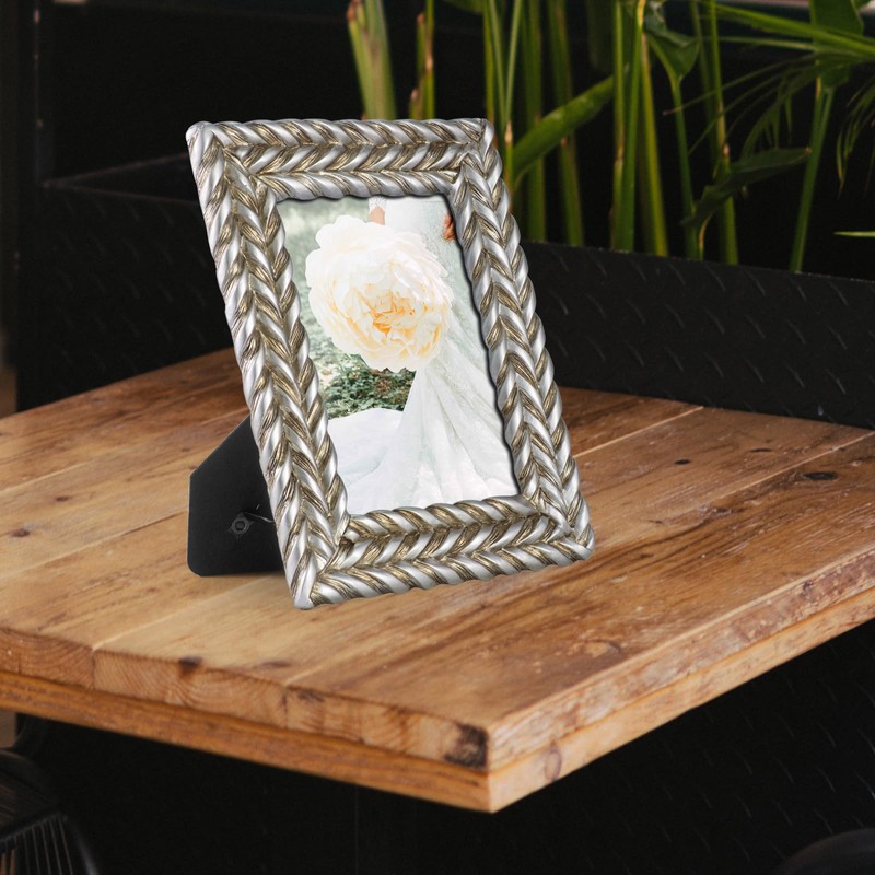 FIHOO 5 x 7 Picture Frame Spiral Rope Design Vintage