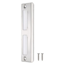 sourcing map Door Strike Plate, 128mm x 42mm 201 Stainless Steel Latch Deadbolt Strike Plate for Door Frame Door Jamb, Silver