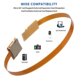 PinQiongZhe Micro SD Card Male and Female Extension Cable TF Card Adapter Micro SD Card FPC Flexible Adapter Cable Compatible with:3D Printers/Car Navigation/Drones/Surveillance (7.9in/20cm)