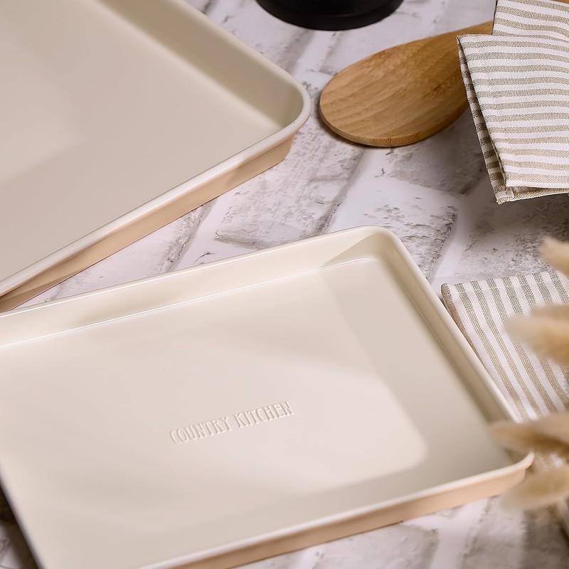 Country Kitchen Nonstick Stackable Bakeware Set - Deluxe Heavy Duty,