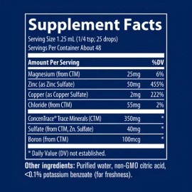 Zinc Líquido 50mg Trace Minerals Sabor Inmunidad Nutricional 59ml