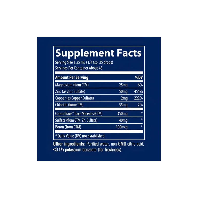 Zinc Líquido 50mg Trace Minerals Sabor Inmunidad Nutricional 59ml