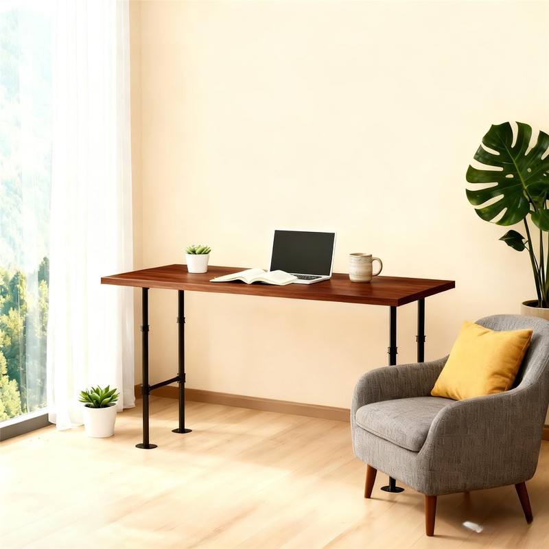 LooftMate Industrial Pipe Table Leg for Bar Height Pub Table,