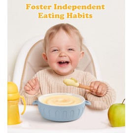 iNeibo 4 Packs Porcelain Baby Bowls with Silicone Sleeve for Toddler Feeding, BPA-Free, Non Slip, Microwave & Dishwasher Safe