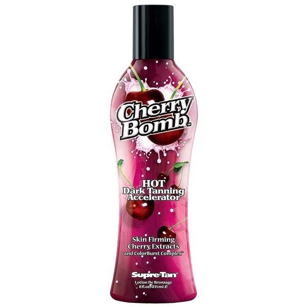 Supre Tan Cherry Bomb Hot Dark Tanning Maximiser with Skin Firming Cherry Extracts 235ml
