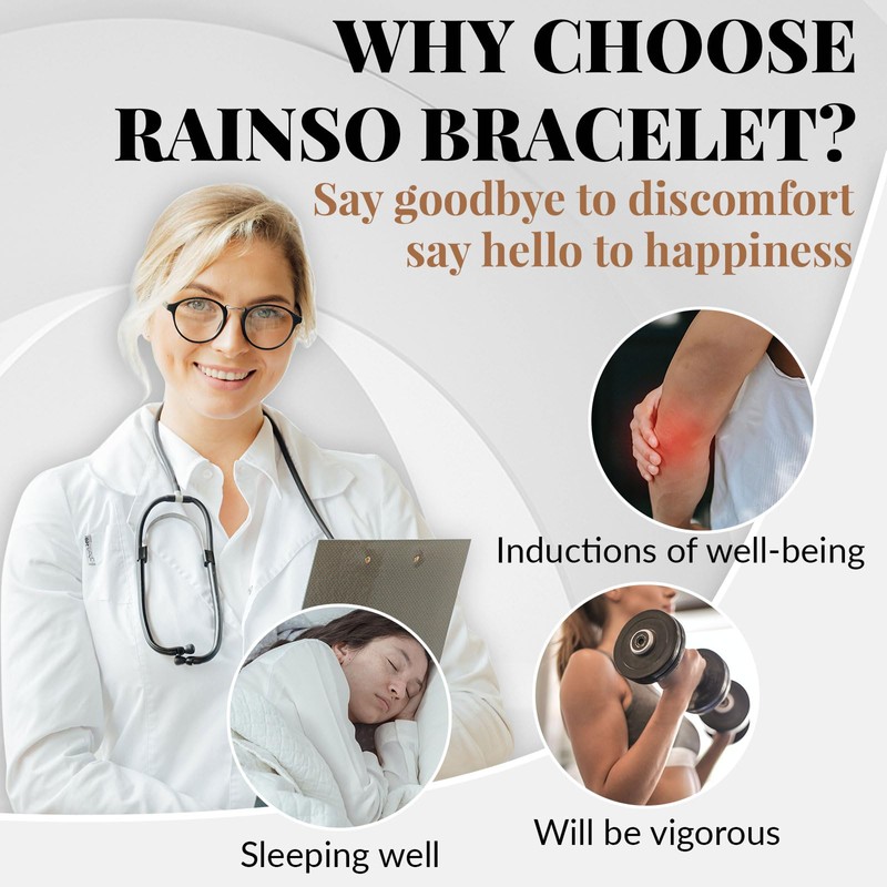 RainSo Magnetic Bracelet for Women Stainless Steel with Crystal Design