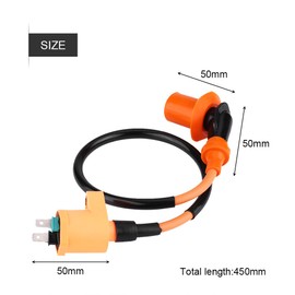 MUNEFE Fire Coil, Ignition Coil for Engine, High Performance Ignition Coil, Suitable for a Variety of Motorcycle Models(Orange)