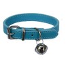 Turquoise Blue Leather Pet Collars for Cats Puppy, Adjustable 8"-10.5"
