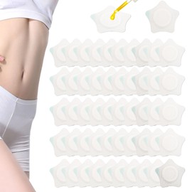 50 Pcs Castor Oil Pack Wrap for Belly Button,High Absorbent Organic Cotton Flannel,No Washing Self Adhesive with High Absorbent Organic Cotton Flannel, Proof Massage Oil Leak, for Women Men