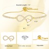 yongder Dainty 14K Gold Plated Infinity Heart Chain Adjustable Bracelet