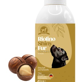 Dog Shampoo without Fragrances - pH Neutral Shampoo for Dogs, Gentle Grooming for Sensitive Skin, Soothing & Skin-friendly, Made in Germany - Riolino Shiny Fur, 250 ml