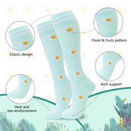 fenglaoda Compression Socks for Women Men Support Circulation 6 Pairs Socks For Nurse, Travel, Flight