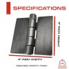 Sidco Supply 4" Heavy Duty Weldable Hinges, Book Hinge, Weld