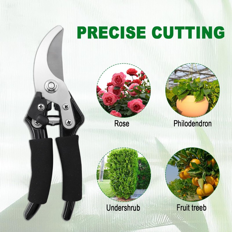 BSRTTOOL Bypass Pruning Shears Garden Clippers, Gardening Scissors with Sharp,