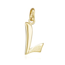 NKlaus Letter Chain Pendant 333 Yellow Gold 8 Carat 14 x 10 mm Alphabet Amulet, Yellow Gold