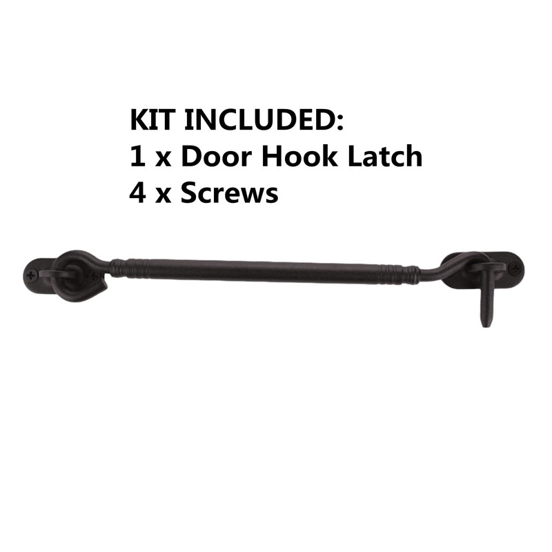 Barn Door Hook and Eye Latch 8inch Heavy Duty Solid