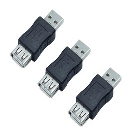 ThtRht 3 Pack USB 2.0 Male to Female Adapter Type A AF/AM Plug Socket Connector USB A to A M/F Joiner Extension Extender for PC Computer Data Cable Cord LED Raspberry Pi HUB