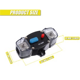 EPLZON 60A 12-48 Volt DC Self Recovery Circuit Breaker with Manual Reset Button for Automotive Rv Marine Boat (60Amp)