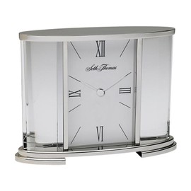 Seth Thomas TSI006060 Silver Glass Carriage Table Clock