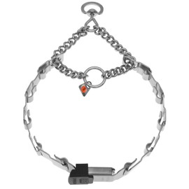 Herm Sprenger NeckTech Fun Stainless Steel Dog Training Collar with ClicLock Buckle and Assembly Chain No-Pull Collar with Swivel D-Ring Made in Germany (20in (Neck Size up to 18in))
