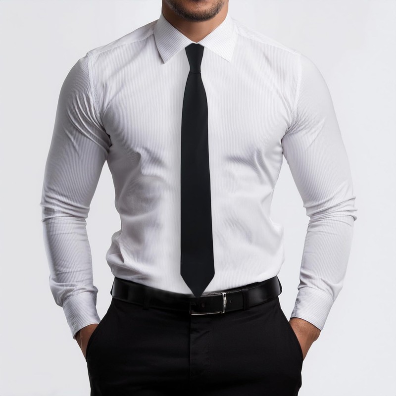 TigerTie - Slim Men's Designer Tie in Matte Black, Fine
