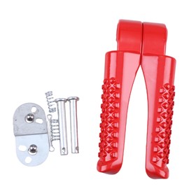 DVPARTS 2PK Foot Pegs Footrest Bracket Set Compatible with CT200U Trail 200 CT200U-EX BT200X CT200U-EXR CT100U Trail 100 212cc 196cc 6.5hp,mini bike foot pedal,Left Right (Red)