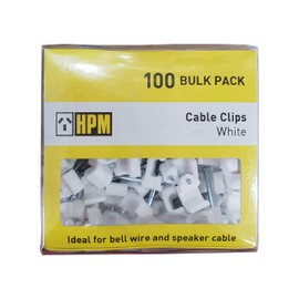 HPM DQ107 8-10mm White Cable Clips Accessory - Cable Clips Hook Type 8-10mm White Pack of 100