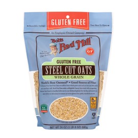Bob's Red Mill Gluten Free Steel Cut Oats, 24oz (Pack of 4) - Gluten Free, Non GMO, Whole Grain, Vegan, Kosher