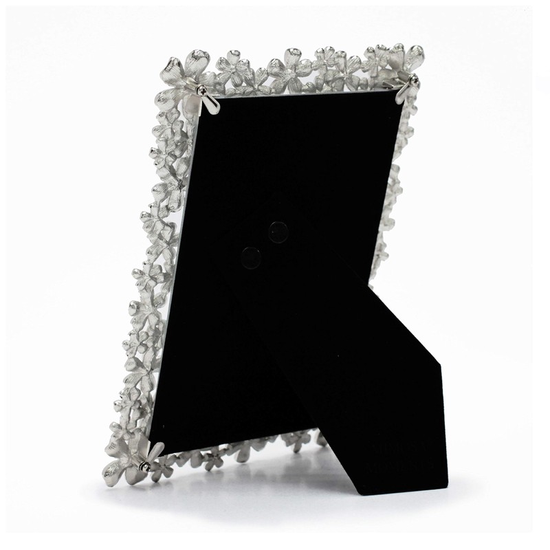 MIMOSA MOMENTS Flora Style Metal Picture Frame with Rhinestones Décor