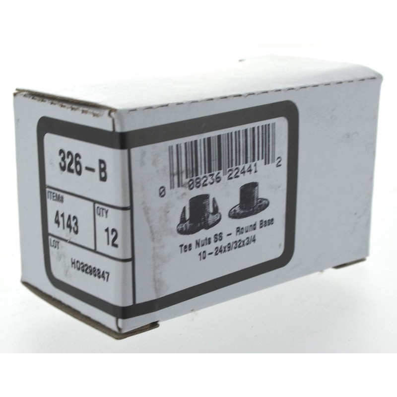 Hillman 4143 Stainless Round Base Tee Nut (#10-24 x 9/32"