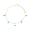 Larimar Bead Drop Anklet in 14k Gold Fill
