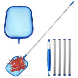 Wanfoou Swimming Pool Skimmer Net, Swimming Pool Cleaning Net ，Adjustable Aluminium Telescopic Pole, Pond Nets for Cleaning, Fine Mesh Leaf Skimmer Netting for Garden Pond Hot Tub Net, Threaded rod